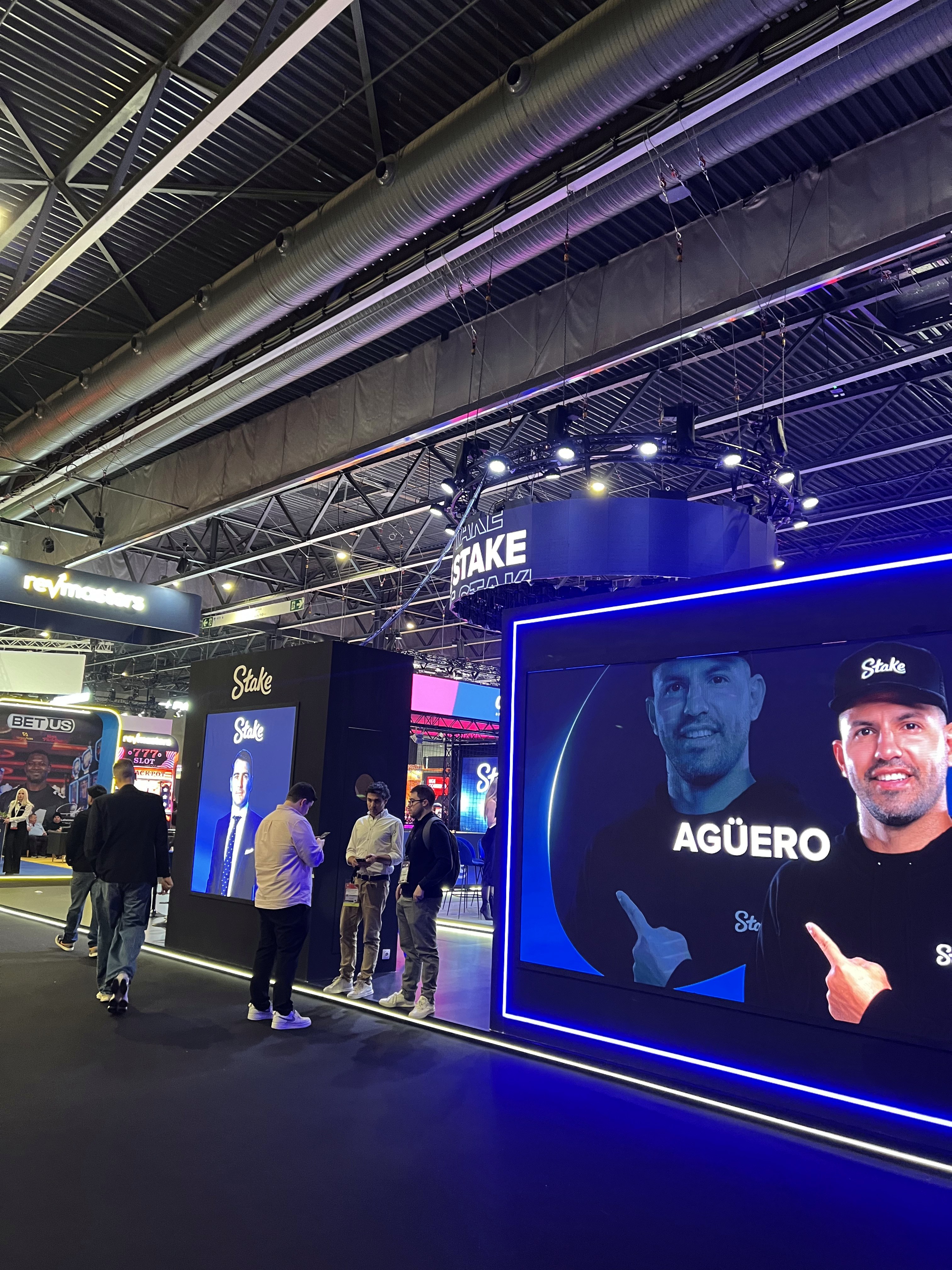 Aguero x Stake booth at the Barcelona event