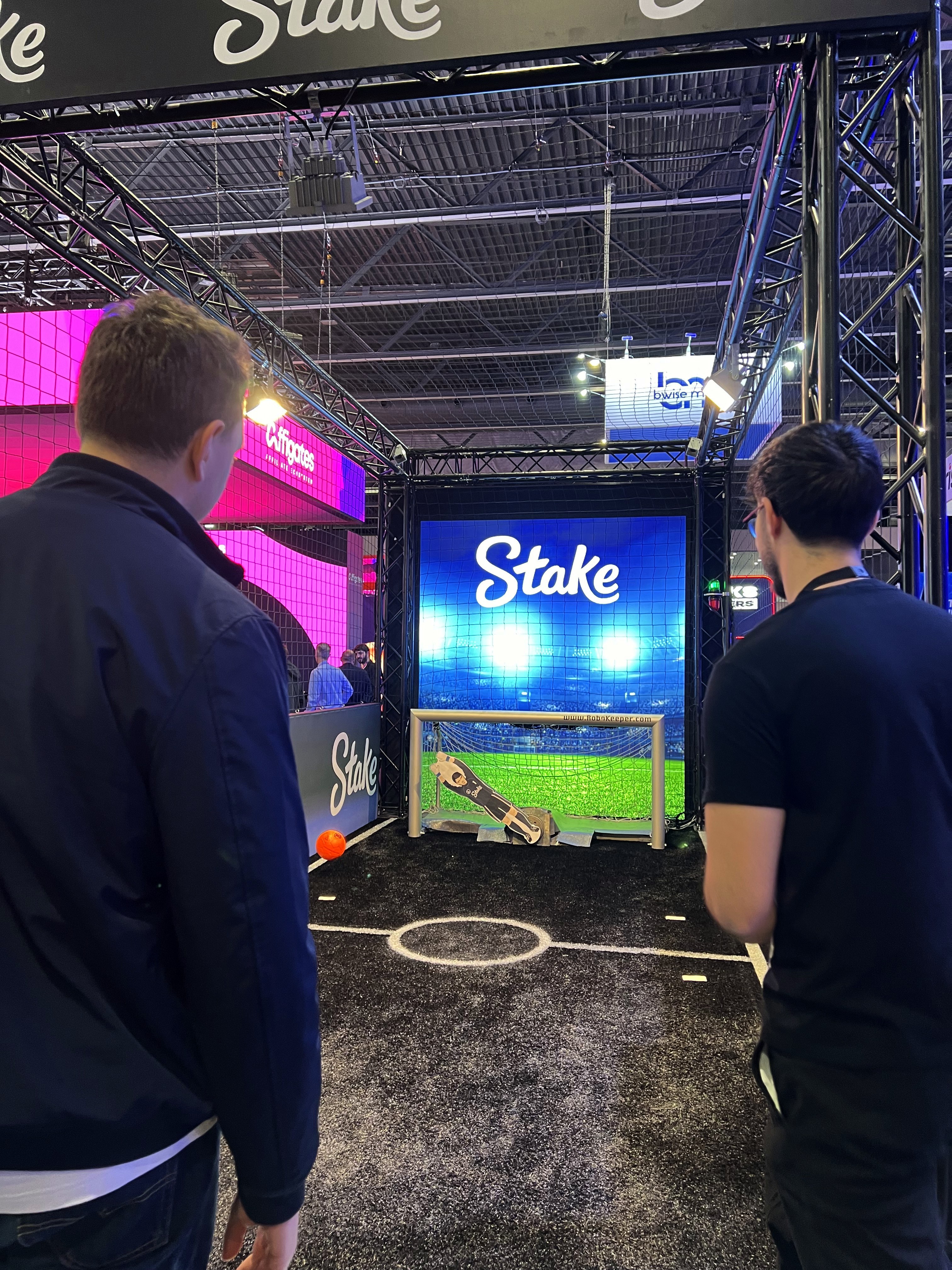 Queue for the Stake football challenge